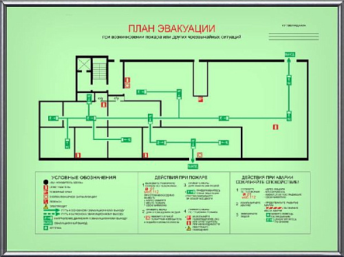 Локальный план эвакуации (30х40см) картинка подробная